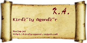 Király Agenór névjegykártya