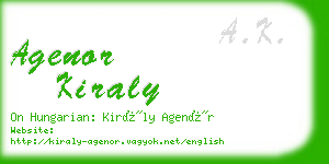 agenor kiraly business card
